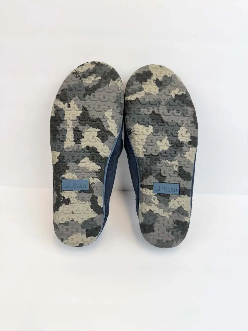 L.L.Bean Men's Mountain Suede Moccasin Slippers in Carbon Navy Sz 11 M